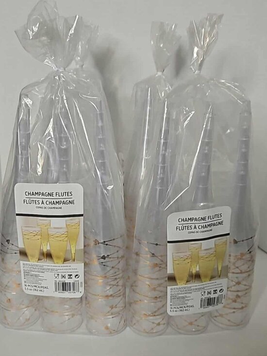 4 unopened packs disposable champagne flutes - Picture 2 of 4